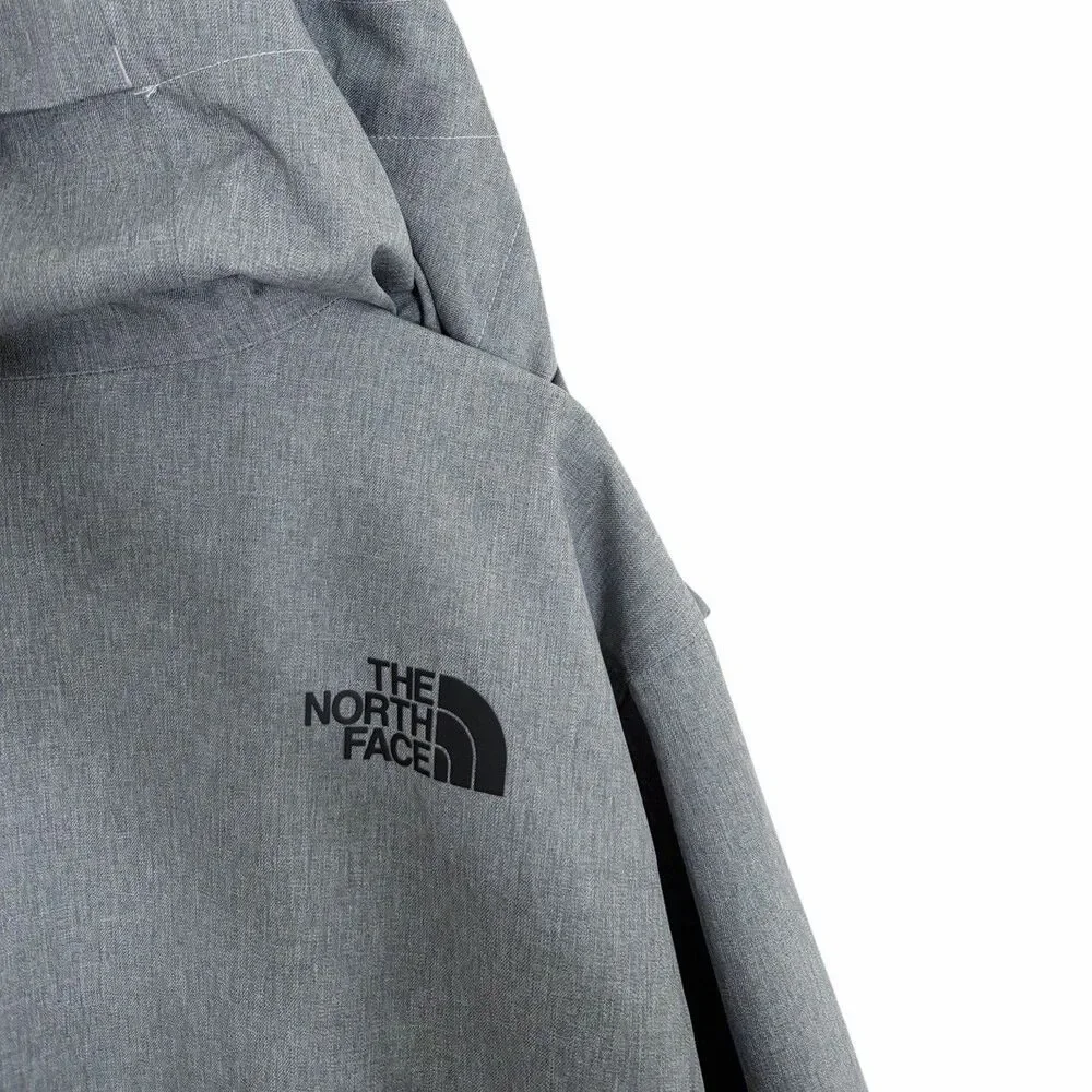 The North Face Mens Large Hooded Decent Jacket Gray Full Zip No Lining